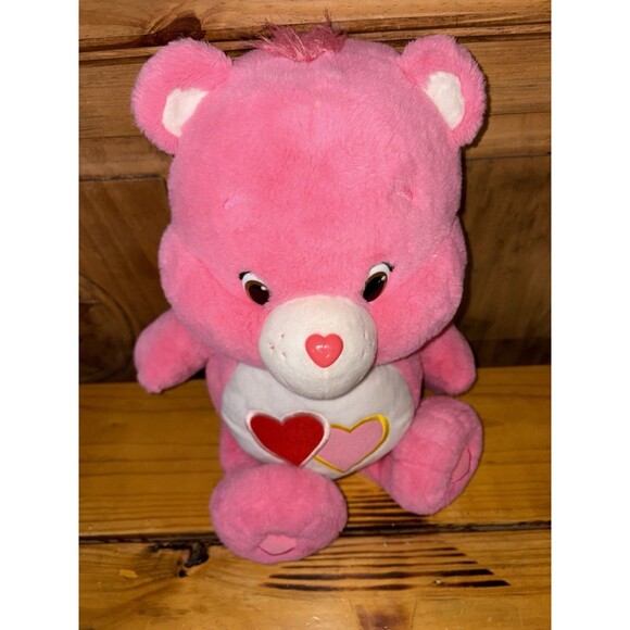 Care Bears Love A Lot Bear 14" Plush Stuffed Animal Toy Double Hearts Pink 2015 - Picture 4 of 9